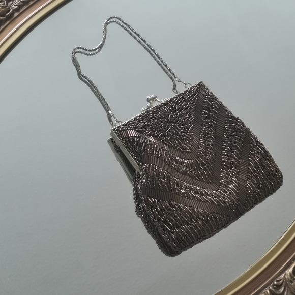 Vintage Bronze Beaded Evening Bag - Picture 2 of 7